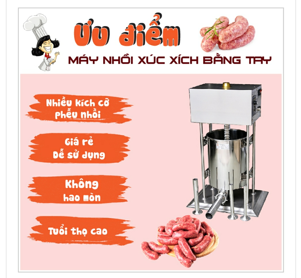 MÁY NHỒI XÚC XÍCH, LẠP XƯỞNG QUAY TAY