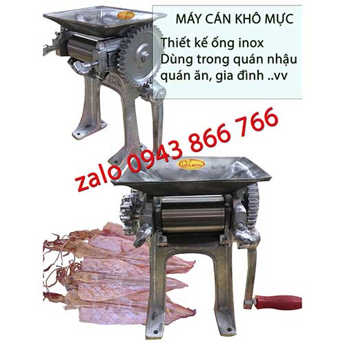 Máy cán khô mực loại nhỏ trục dài 75mm