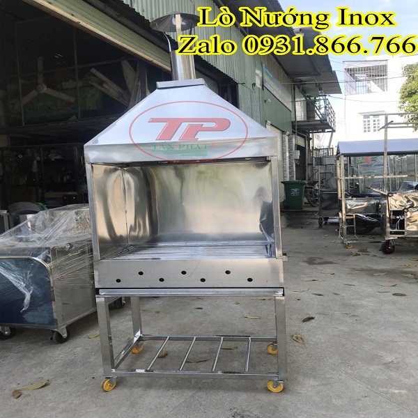 Lò Nướng Thịt Inox Có Ống Khói Kèm Quạt Hút