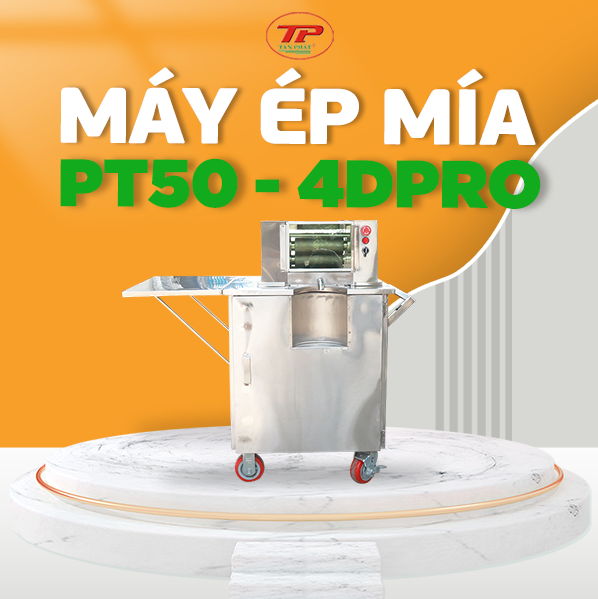 Máy Ép Mía Xuất Khẩu Tấn Phát - PT50 - 4DPRO - 1500W , 4 lô trục , ép trên xuống , bạc đạn xuất khẩu