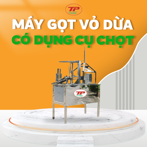 Máy Gọt Vỏ Dừa Tươi Có dụng cụ chọt ống hút