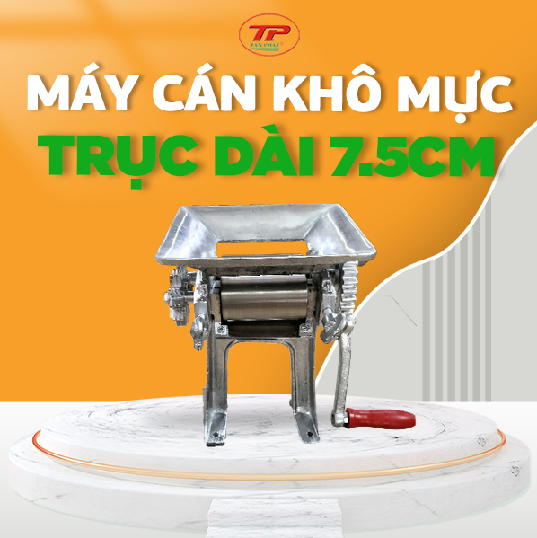 Máy cán khô mực loại nhỏ trục dài 75mm