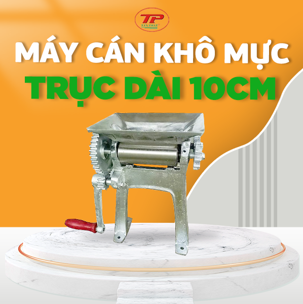 Máy cán khô mực loại lớn trục dài 100mm