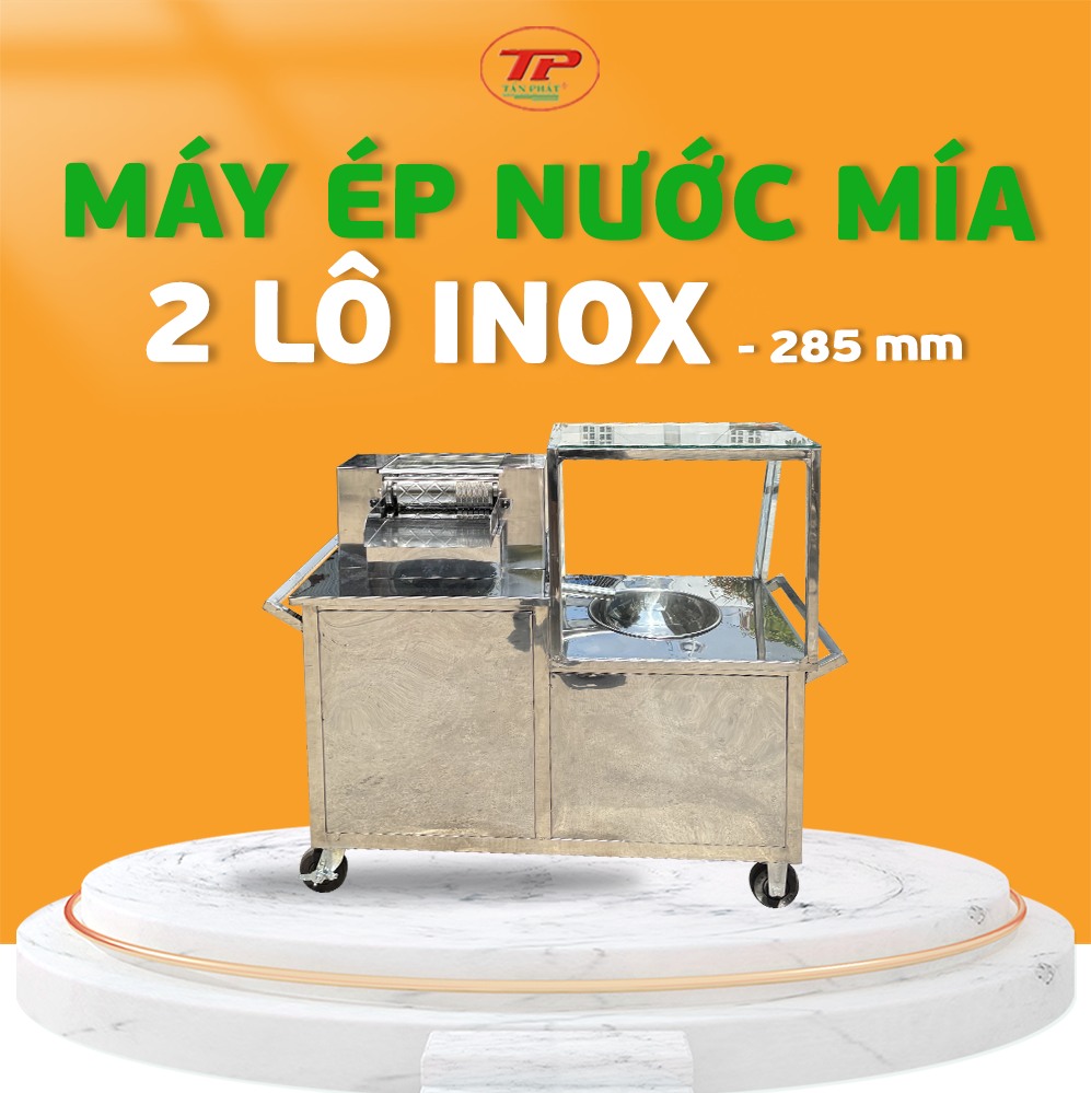 XE ÉP MÍA 2 LÔ ÉP INOX - SỬ DỤNG MOTOR 2HP - CÓ BIẾN TẦN 